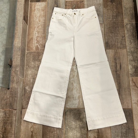 NWT! J. CREW New High-Rise Denim Trouser Jeans White '96 Wide Leg Size 29 $158 - Picture 4 of 11
